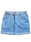 Saia Feminina Jeans Premium com detalhes em cristal pedraria