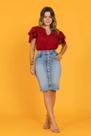 Saia feminina Jeans Reta Botões Frontais Tatiana Saia feminina Jeans Reta Botões Frontais Tatiana