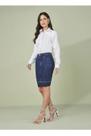 Saia feminina Jeans Tradicional Com Termocolante
