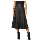 Saia Feminina Lado Avesso Com Bolso Midi Preta - L12717
