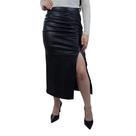 Saia Feminina Lado Avesso Long Midi Preta - L12465