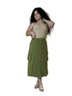 Saia feminina longa collor tecido sem lycra