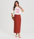 Saia Feminina Midi Dianna Marrom