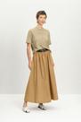 Saia feminina midi em viscose Essendi -Marrom