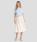 Saia Feminina Midi Envelope Dianna Bege