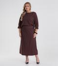 Saia Feminina Midi Twill Plus Size Secret Glam Marrom