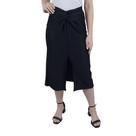 Saia Feminina Olho Fatal Midi Acetinada Preta - 60168