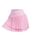 Saia feminina plissada de cintura alta Skort para ioga com shorts
