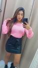 Saia feminina preta em couro