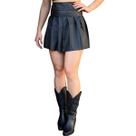 Saia Feminina Rodada material sintético Estilo Couro P/ Festa de Barretos Moda Country, Junina