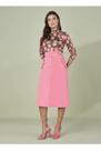 Saia feminina Sarja Evasê Color Rosa Saia feminina Sarja Evasê Color Rosa