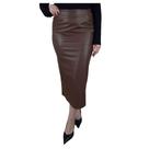 Saia Feminina Seiki Midi Marrom - 640575