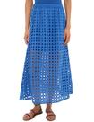 Saia Fiona Jolin 2026 feminina casual de verão com ilhó maxi azul cobalto