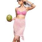 Saia Franja Saída Praia Tricot Moda Verão