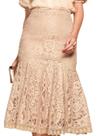 Saia gode midi com rendas peplum fascinius