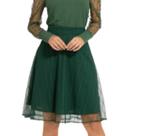 Saia gode romantica em tule verde difato