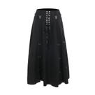 Saia Gótica De Cintura Alta Com Faixas Para Mulheres, Estilo Harajuku Emo Alternativo Grunge A-line