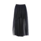 Saia Gótica Punk De Tule Com Cintura Elástica E Rede De Malha Macia, Vestido Maxi Para Cosplay De