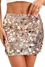 Saia GUANYY Sequence Sparkle Sequin de cintura alta feminina