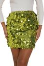 Saia GUANYY Sequin Tummy Control Lápis Mini Verde Limão