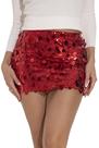 Saia GUANYY Sparkle Sequin Mini 36 cm vermelha pequena