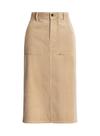 Saia Happy Sailed Corduroy A Line de cintura alta com bolsos Saia Happy Sailed Corduroy A Line de cintura alta com bolsos