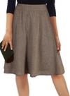 Saia Happy Sailed Tweed, cintura alta, larga, uma linha, marrom
