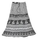 Saia Indiana Cigana Maia Longa -Preto - Branco 3 GG Saia Indiana Cigana Maia Longa -Preto - Branco 3 GG