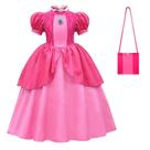 Saia infantil Cosplay Supers Marios Princess Peach Cospla