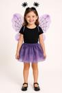 Saia Infantil Halloween Aranha e Asa e Tiara Papilloo