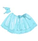 Saia Infantil Tutu Azul com Laço e Luvas