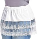 Saia íntima de renda meio deslizante Vanrose Jan Modest Woman branca 4GL/5XL