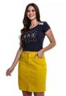 Saia jeans amarela tamanho único P ao GG