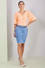 Saia Jeans Azul Com Barra Desfiada - Titanium Jeans