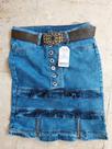 Saia jeans c/ cinto