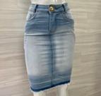 saia jeans claro Bella mulher