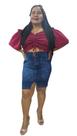 Saia jeans com lycra e cinta modeladora tam.38