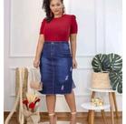 Saia jeans cor azul Tamanho 36