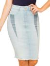 Saia Jeans Curta com Desfiado Mix Nativa