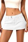 Saia Jeans ELLEVEN Mini com Shorts Branco P Saia Jeans ELLEVEN Mini com Shorts Branco P