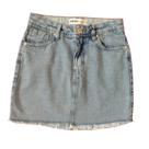 Saia Jeans Feminina com Barra desfiada
