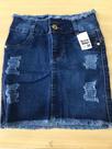 Saia Jeans Feminina com Elastano e Bolsos Atrás Juvenil Feminina em Jeans Azul Saia Jeans Feminina com Elastano e Bolsos Atrás Juvenil Feminina em Jeans Azul