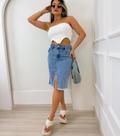 saia jeans longa
