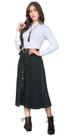 Saia Jeans Midi Plissada Sorenzza Saia Jeans Midi Plissada Sorenzza