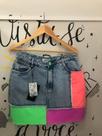 Saia Jeans Mini Super High Patchwork