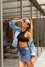 Saia jeans recortes