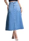 Saia Jeans Sawary Midi - 281981 - Azul médiobr 42