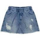 Saia Juvenil Look Jeans c/ Elástico Jeans - UNICA - 4