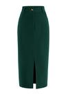 Saia Lápis Midi Cintura Alta PRETTYGARDEN Verde Escuro 16