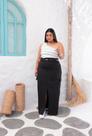 Saia Longa Cargo Bolso Plus Size Moda Feminina Tamanho Extra Grande Especial 46 48 50